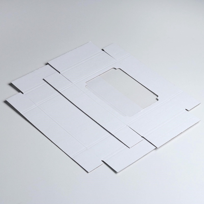 Коробка сборная без печати крышка-дно белая с окном 18 х 15 х 5 см, набор 5 шт. Коробка сборная без печати крышка-дно белая с окном 18 х 15 х 5 см, набор 5 шт.