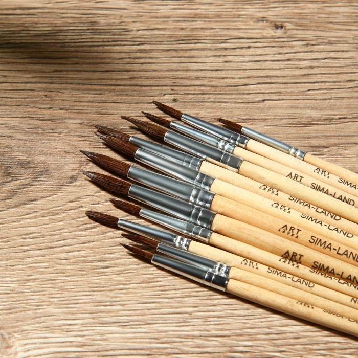 Кисть для рисования набор 12 шт. белка «Живу ради искусства» № 1, 2, 3, 4, 5, 6, 7, 8, 9, 10, 11, 12 Кисть для рисования набор 12 шт. белка «Живу ради искусства» № 1, 2, 3, 4, 5, 6, 7, 8, 9, 10, 11, 12