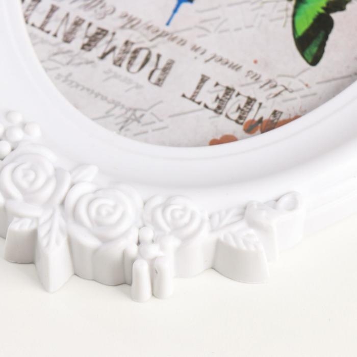 Фоторамка пластик 13х18 см  Фоторамка пластик 13х18 см "Нежность роз" белая 16,5х24 см