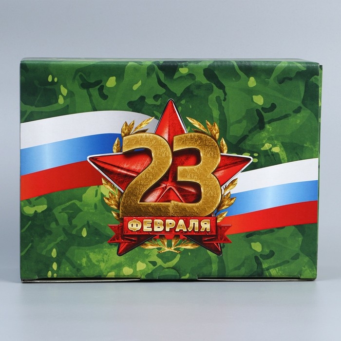 Коробка подарочная сборная, упаковка, «23 февраля», 26 х 19 х 10 см Коробка подарочная сборная, упаковка, «23 февраля», 26 х 19 х 10 см