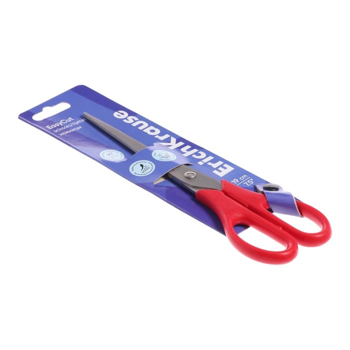 Ножницы ErichKrause EasyCut, 19 см, улучшенная заточка, ударопрочный пластик, блистер, МИКС Ножницы ErichKrause EasyCut, 19 см, улучшенная заточка, ударопрочный пластик, блистер, МИКС
