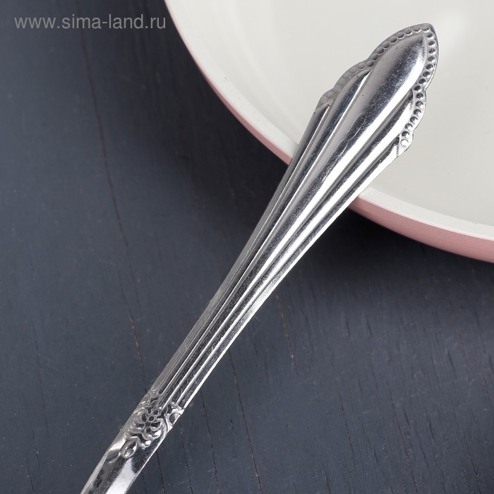 Ложка гарнирная из нержавеющей стали «Королевство», 30 мл, h=23 см, цвет серебряный Ложка гарнирная из нержавеющей стали «Королевство», 30 мл, h=23 см, цвет серебряный
