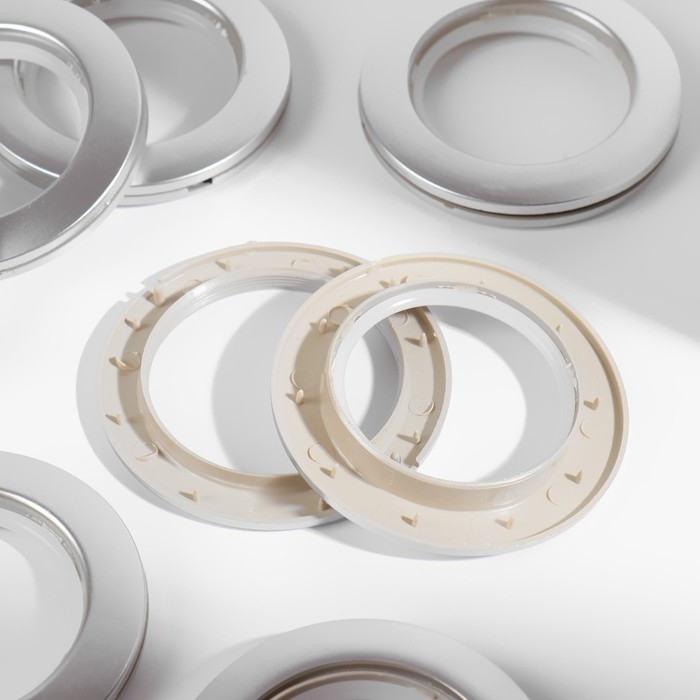 Люверсы для штор, d = 4,1/7,5 см, 10 шт, цвет серебряный Люверсы для штор, d = 4,1/7,5 см, 10 шт, цвет серебряный