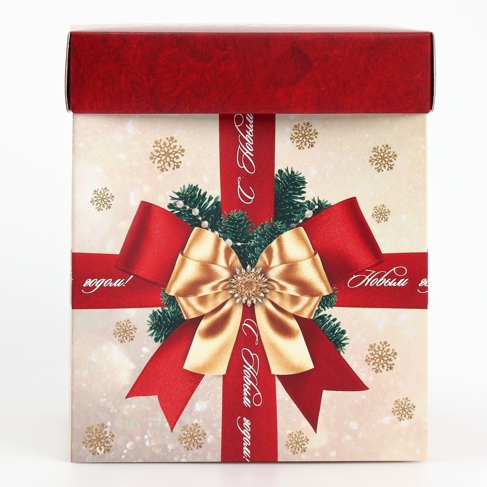 Подарочная коробка новогодняя складная с 3D эффектом «С Новым годом», ёлочка, 11 х 11 х 13 см, Новый год Подарочная коробка новогодняя складная с 3D эффектом «С Новым годом», ёлочка, 11 х 11 х 13 см, Новый год