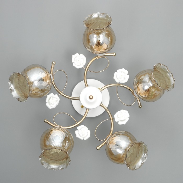 Люстра Люстра "Молла" 5хЕ27 40Вт бело-золотой 56х56х25 см BayerLux