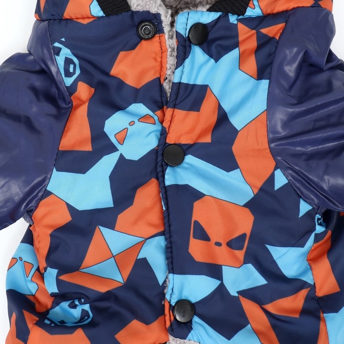 Комбинезон для собак на меховом подкладе с капюшоном, размер M  (ДС 26, ОШ 32, ОГ 44 см Комбинезон для собак на меховом подкладе с капюшоном, размер M  (ДС 26, ОШ 32, ОГ 44 см