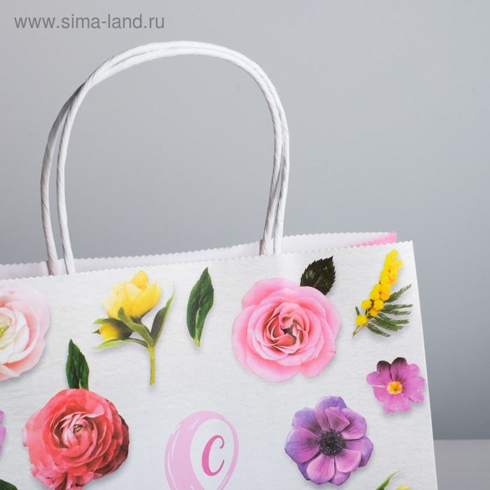 Пакет подарочный крафт, упаковка, «С 8 Марта», 22 х 25 х 12 см Пакет подарочный крафт, упаковка, «С 8 Марта», 22 х 25 х 12 см