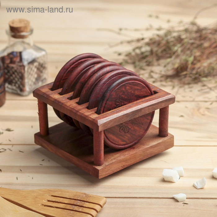 Подставки под горячее Подставки под горячее "Классика" дерево 10х10х9,5см