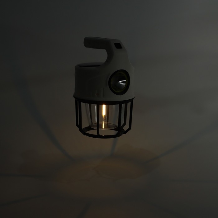 Фонарь кемпинговый аккумуляторный, 3.6 Вт, 2400 мАч, 2835SMD, 9 режимов, солнечная батарея Фонарь кемпинговый аккумуляторный, 3.6 Вт, 2400 мАч, 2835SMD, 9 режимов, солнечная батарея