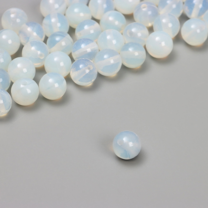 Бусины на нити шар №8 «Лунный камень», 48 бусин