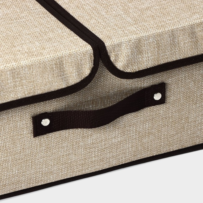 Короб стеллажный для хранения с двойной крышкой Доляна «Тэри», 36×25×16 см, цвет бежевый Короб стеллажный для хранения с двойной крышкой Доляна «Тэри», 36×25×16 см, цвет бежевый