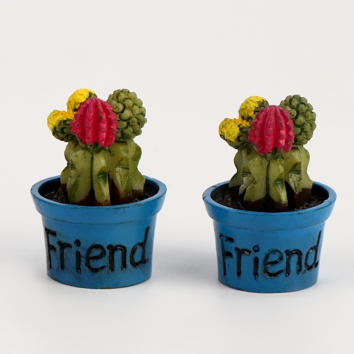 Миниатюра кукольная «Кактус в горшочке», набор 2 шт., размер 1 шт. — 1,7 × 2,5 × 1,7 см Миниатюра кукольная «Кактус в горшочке», набор 2 шт., размер 1 шт. — 1,7 × 2,5 × 1,7 см