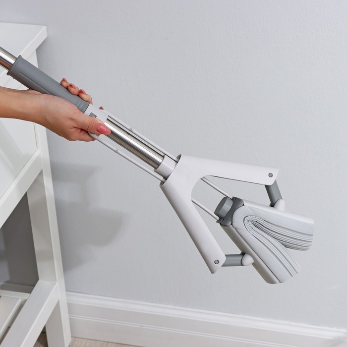 Швабра для мытья пола PVA Raccoon, со складным отжимом, насадка 28×6 см, стальная ручка с 3 секциями 130 см Швабра для мытья пола PVA Raccoon, со складным отжимом, насадка 28×6 см, стальная ручка с 3 секциями 130 см