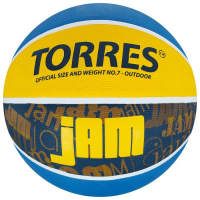 Мяч баскетбольный TORRES Jam, B02047, резина, клееный, 8 панелей, р. 7