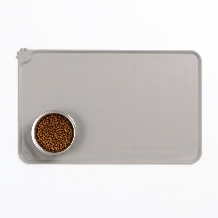 Коврик силиконовый под миску, 47 х 30 см, серый Коврик силиконовый под миску, 47 х 30 см, серый