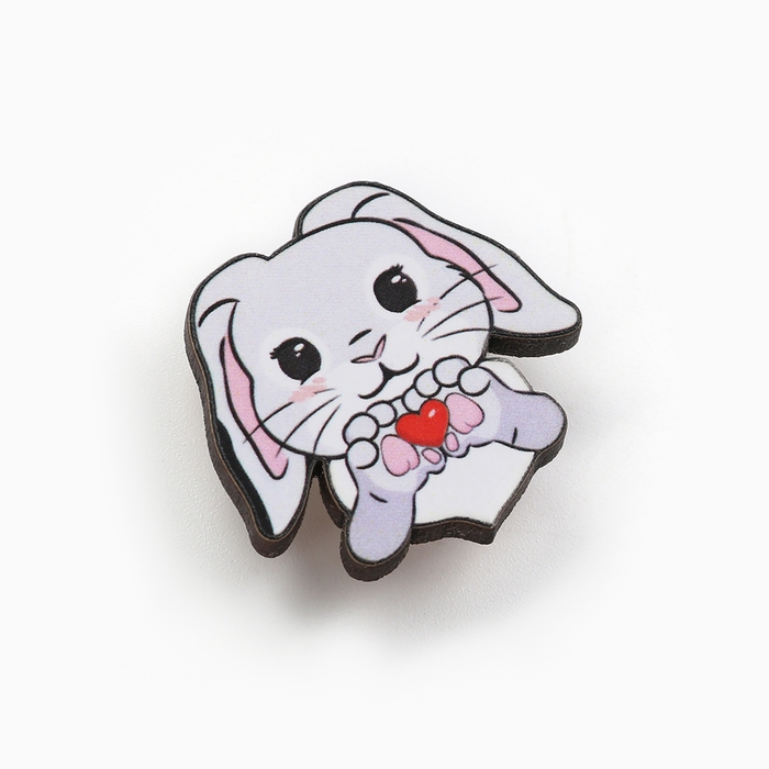 Значок на открытке «Зайчик», 10 х 8 см Значок на открытке «Зайчик», 10 х 8 см