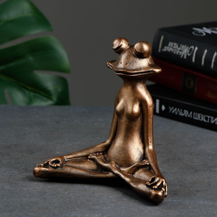Фигура Фигура "Лягушка йог в позе лотоса" 16х16х6см, бронза