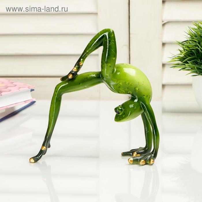 Сувенир полистоун  Сувенир полистоун "Лягуха делает мостик" 14х5,5х12,5 см