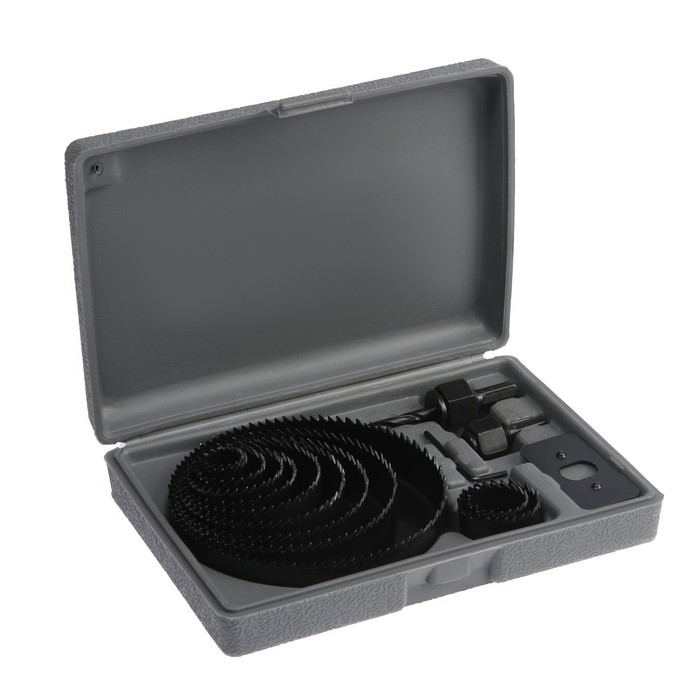 Набор пил кольцевых ТУНДРА, 19-22-28-32-38-44-51-64-76-89-102-127 мм, 12 шт. Набор пил кольцевых ТУНДРА, 19-22-28-32-38-44-51-64-76-89-102-127 мм, 12 шт.