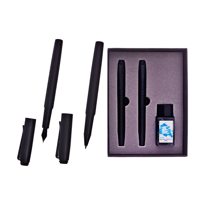 Ручки подарочные 2 штуки в подар коробке (роллер и перьевая) с чернилами 18 мл Ручки подарочные 2 штуки в подар коробке (роллер и перьевая) с чернилами 18 мл