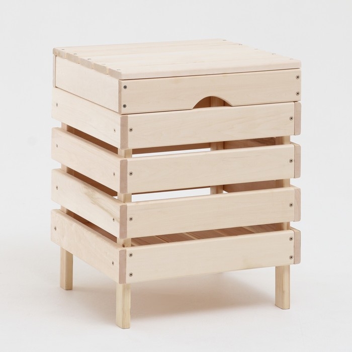 Ящик для белья из дерева "Табурет-2", 40×40×52см, "Добропаровъ"