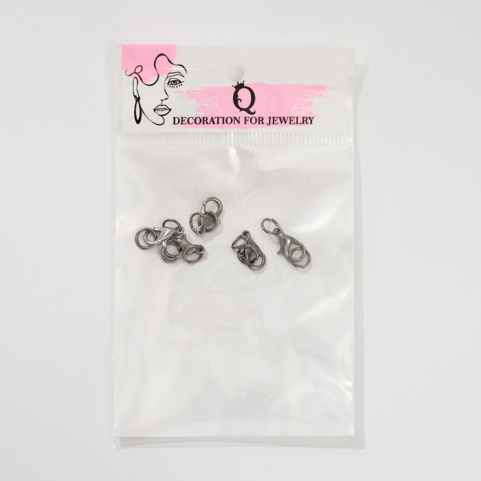 Замок-карабин 10 мм, 5 шт., воронёная сталь Замок-карабин 10 мм, 5 шт., воронёная сталь