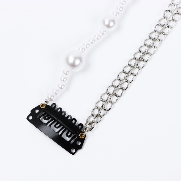 Заколка прядь с жемчугом новогодняя «Магия Нового года», на Новый год, 7 х 6,4 см Заколка прядь с жемчугом новогодняя «Магия Нового года», на Новый год, 7 х 6,4 см