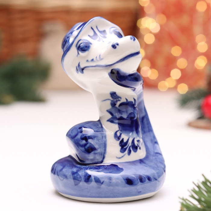 Сувенир Сувенир "Змея", №3, гжель, 11 см