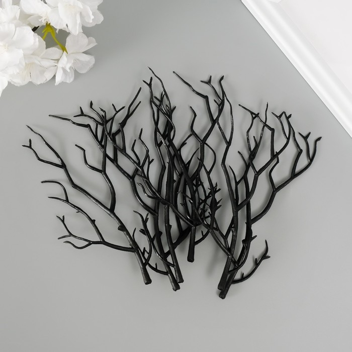 Декор для творчества пластик Декор для творчества пластик "Рога" чёрный набор 6 шт 14,5х8 см