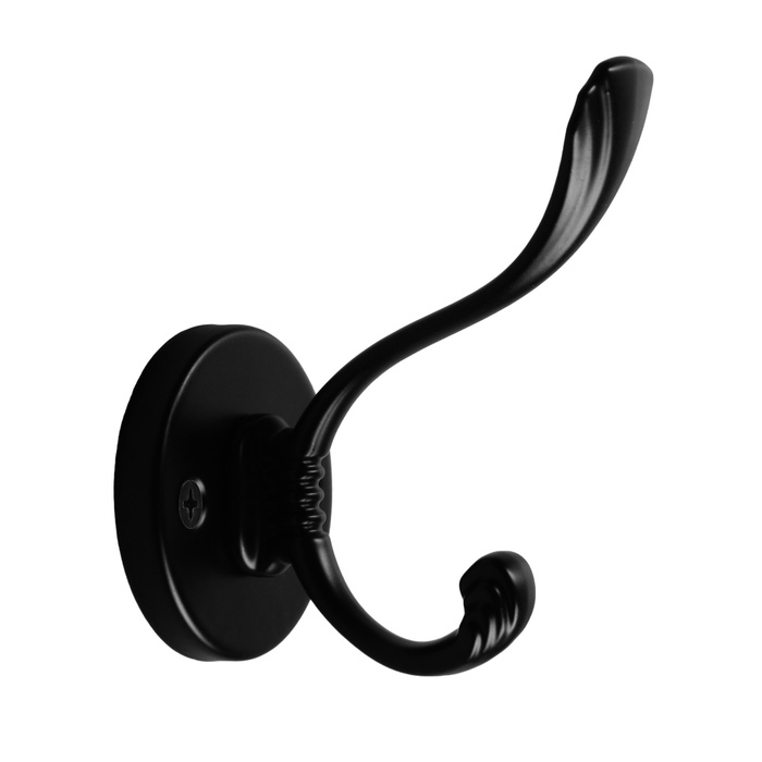 Крючок мебельный CAPPIO GRACE, двухрожковый, черный Крючок мебельный CAPPIO GRACE, двухрожковый, черный