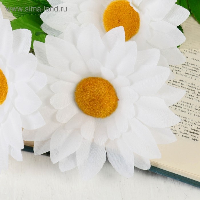 Цветы искусственные  Цветы искусственные "Ромашки крупные" три бутона, 13х57 см, белый