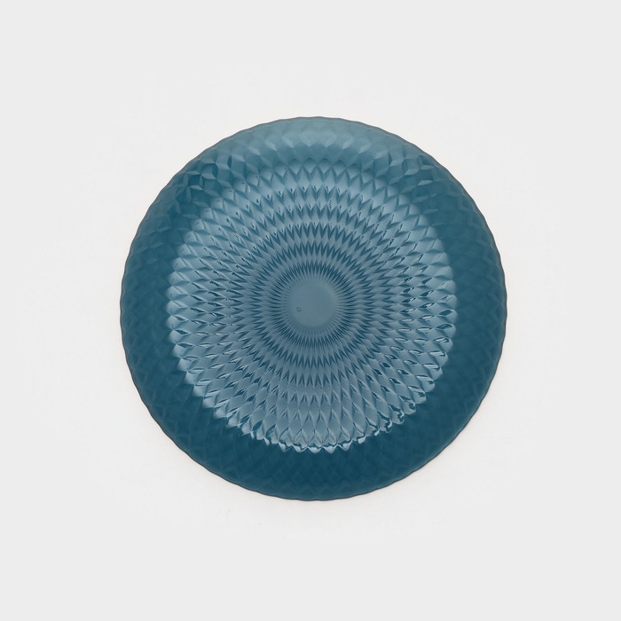 Тарелка десертная стеклянная «Идиллия», d=19 см, цвет лондон топаз Тарелка десертная стеклянная «Идиллия», d=19 см, цвет лондон топаз