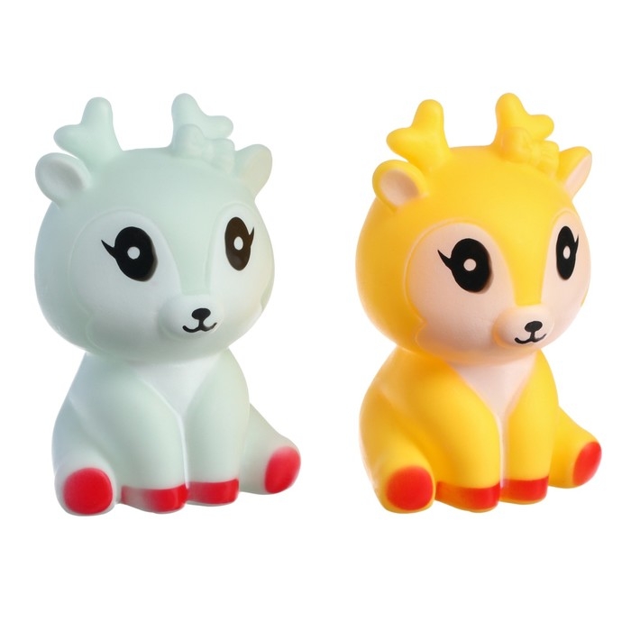 Набор резиновых игрушек для ванны «Оленята», 2 шт, цвет МИКС, Крошка Я