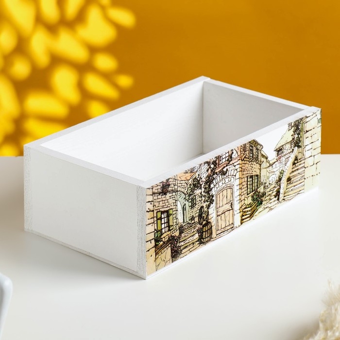 Кашпо флористическое деревянное  Кашпо флористическое деревянное " ПРОВАНС №7" 24,5х14,5х8 см