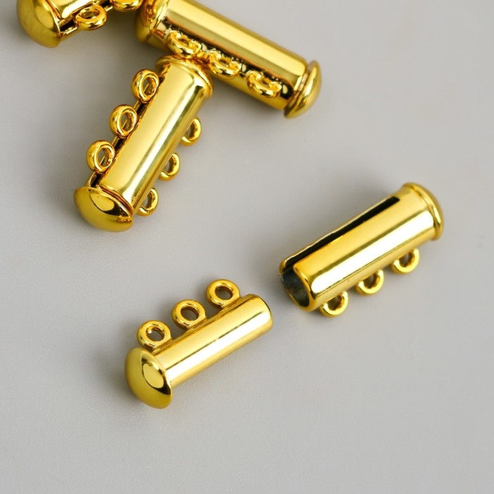 Застёжка магнитная трёхрядная металл золото 0,6х2,1 см Застёжка магнитная трёхрядная металл золото 0,6х2,1 см