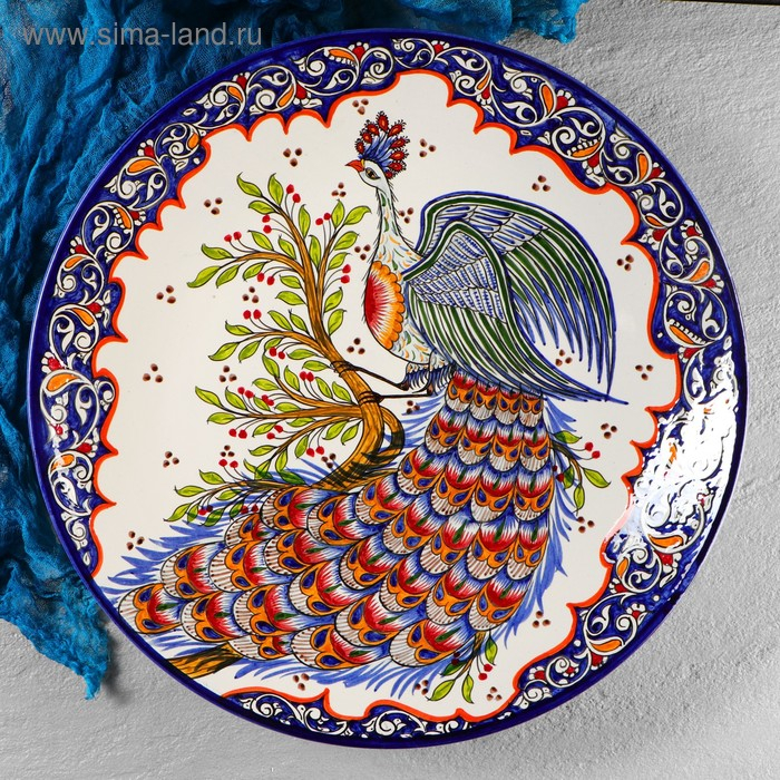 Ляган Риштанская Керамика  Ляган Риштанская Керамика "Жар птица", 42 см