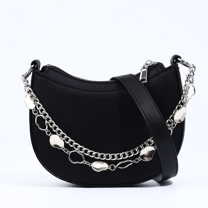 Сумка-багет на молнии, цвет чёрный Сумка-багет на молнии, цвет чёрный