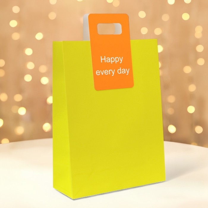 Пакет подарочный с вырубной ручкой 30 х 40 х 12 см , лайм Пакет подарочный с вырубной ручкой 30 х 40 х 12 см , лайм