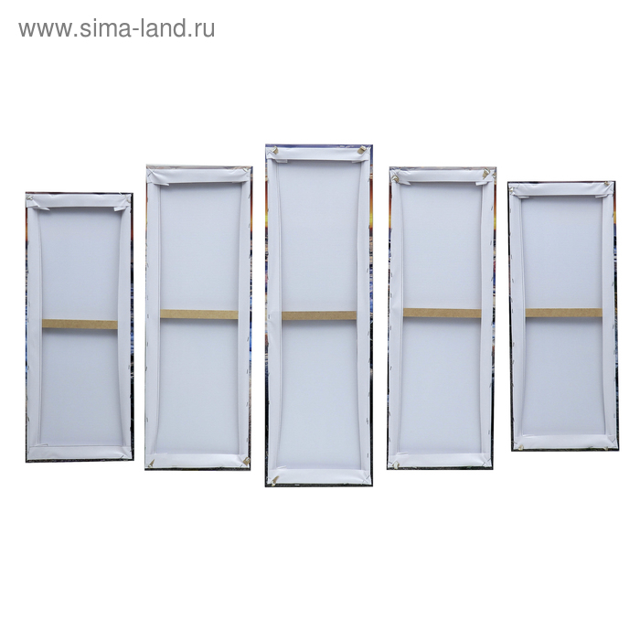 Картина модульная на подрамнике  Картина модульная на подрамнике "Закат на берегу" 125х80 см (2-25х63, 2-25х70, 1-25х80)