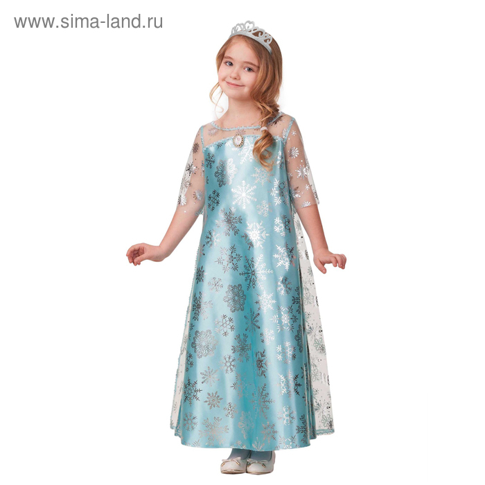 Карнавальный костюм «Эльза», сатин 2, платье, корона, р. 36, рост 140 см Карнавальный костюм «Эльза», сатин 2, платье, корона, р. 36, рост 140 см