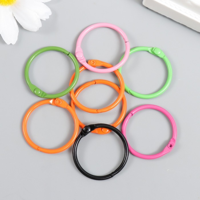 Кольцо для творчества (для фотоальбомов) Кольцо для творчества (для фотоальбомов) "Цвет" МИКС внутр. d= 2,5 см внешн. d=3 см набор 8 шт 91494