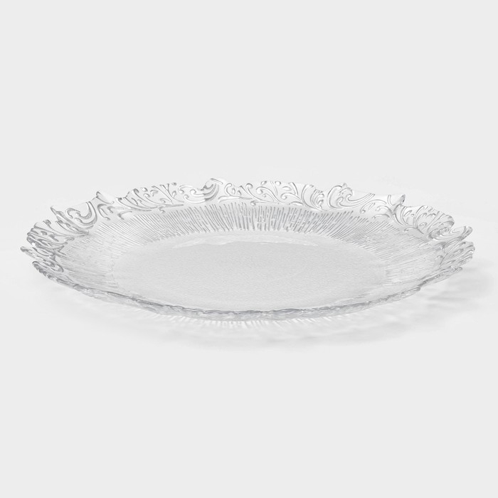 Тарелка - блюдо подстановочное «Узор», d=33 см, цвет окантовки серебряный Тарелка - блюдо подстановочное «Узор», d=33 см, цвет окантовки серебряный