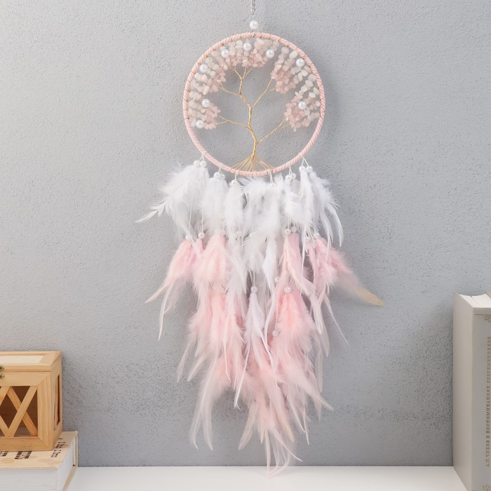 Ловец снов Ловец снов "Дерево с жемчугом" бело-розовый d=16 см 65х16 см МИКС