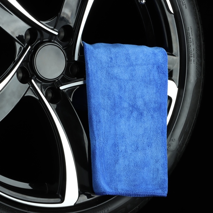 Тряпка для мытья авто, Grand Caratt, микрофибра, 350 г/м², 40×40 см. синий