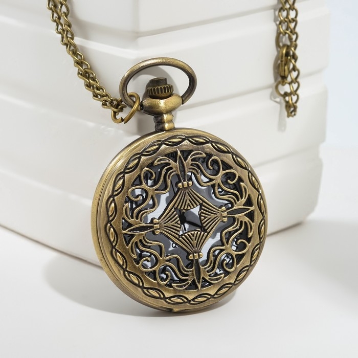 Карманные кварцевые часы «Вензель», на цепочке 80 см Карманные кварцевые часы «Вензель», на цепочке 80 см