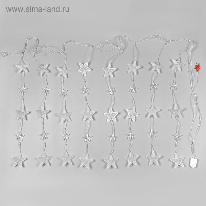 Гирлянда «Бахрома» 2.4 × 0.9 м с насадками «Звёздочки», IP20, прозрачная нить, 186 LED, свечение синее, 8 режимов, 220 В Гирлянда «Бахрома» 2.4 × 0.9 м с насадками «Звёздочки», IP20, прозрачная нить, 186 LED, свечение синее, 8 режимов, 220 В