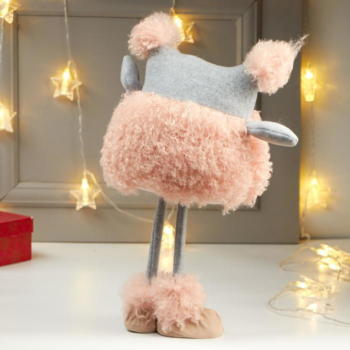 Кукла интерьерная Кукла интерьерная "Совушка в розовой кудрявой шубке" 42х15х19 см