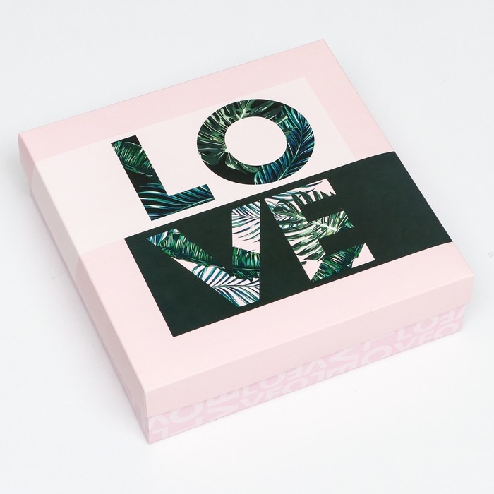 Коробка складная, Love 23 х 23 х 6,5 см Коробка складная, Love 23 х 23 х 6,5 см