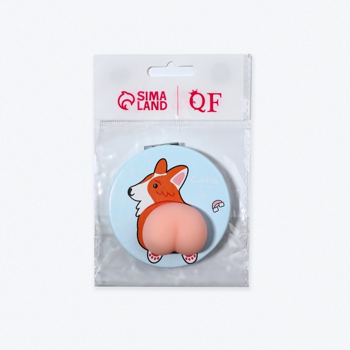 Зеркало - антистресс «Корги», складное, d = 7,2 см, с увеличением, искусственная кожа, цвет голубой Зеркало - антистресс «Корги», складное, d = 7,2 см, с увеличением, искусственная кожа, цвет голубой