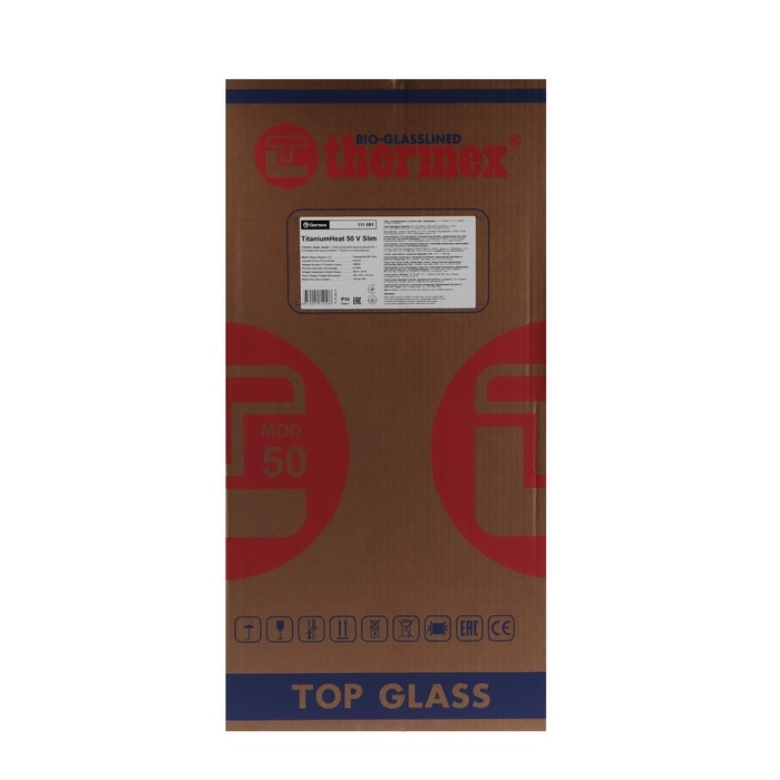 Водонагреватель THERMEX TitaniumHeat 50 V Slim, накопительный, круглый, биостеклофарфор, 50л Водонагреватель THERMEX TitaniumHeat 50 V Slim, накопительный, круглый, биостеклофарфор, 50л